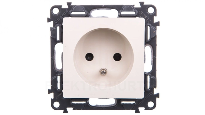 VALENA LIFE Gniazdo pojedyncze z/u 2P+Z z przesłonami kremowy 753280