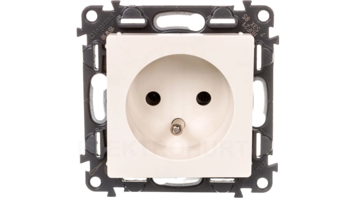 VALENA LIFE Gniazdo pojedyncze z/u 2P+Z kremowy 753285