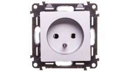 VALENA LIFE Gniazdo pojedyncze z/u 2P+Z aluminium 753381