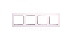 VALENA LIFE Ramka poczwórna biała/chrom 754034