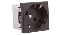 Simon Connect Gniazdo K45 pojedyncze SCHUKO z/u 16A IP20, szybkozłącza, czarny K11/14