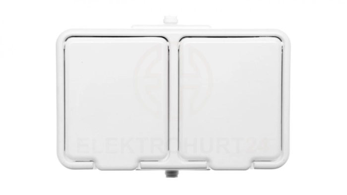 Cedar Gniazdo hermetyczne podwójne SCHUKO z PE 16A IP44 biały GWN240PC01