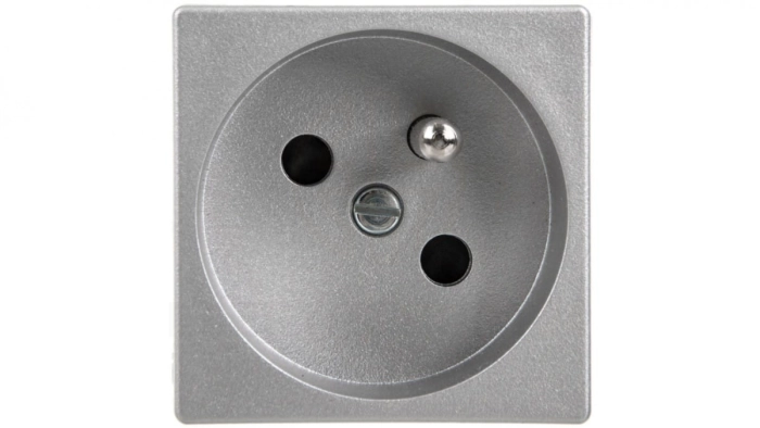 Simon Connect Gniazdo K45 pojeyńcze z/u 16A IP20, szybkozłącza, anodyzowane aluminium K22/8