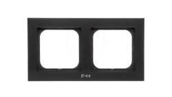 SONATA Ramka podwójna do łączników IP44 czarny metalik RH-2R/33