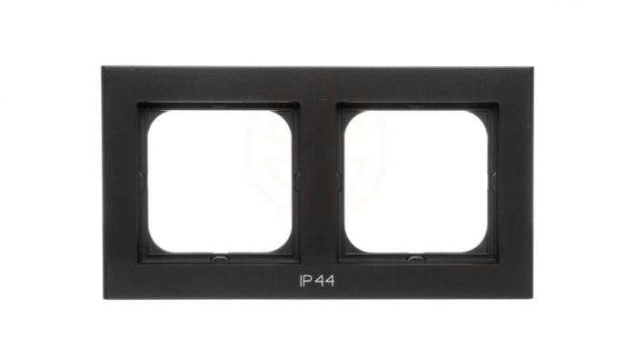 SONATA Ramka podwójna do łączników IP44 czarny metalik RH-2R/33