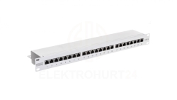 Patch panel kompletny 19 cali 24x RJ45 S/FTP kat. 6 1U szary (RAL 7035) DN-91624S