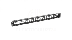 Patch panel pusty 19 cali 24x keys 1U czarny (RAL 9005) DN-91411