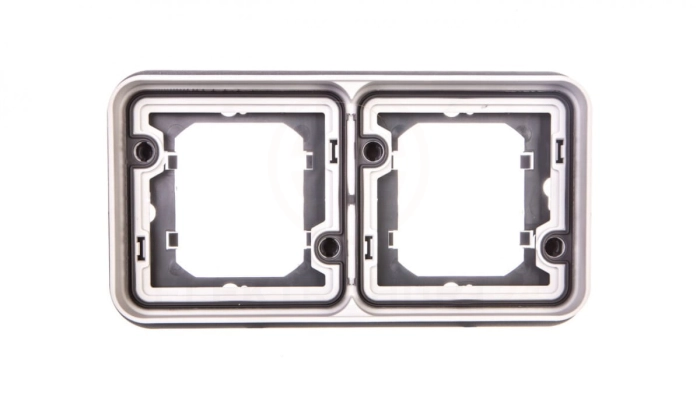 Berker W.1 Ramka podwójna pozioma do montażu podtynkowego IP55 szary 13293505