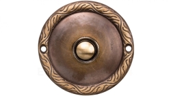 Przycisk /dzwonek/ ozdobny z szyldem okrągłym 1A/50V mosiężny PDM-231-MOS YNS10000023