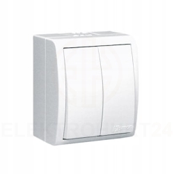 Simon aquarius łącznik podwójny natynkowy IP54