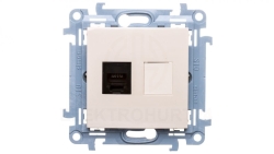 Simon 10 Gniazdo telefoniczne pojedyncze RJ12 kremowy CT1.01/41