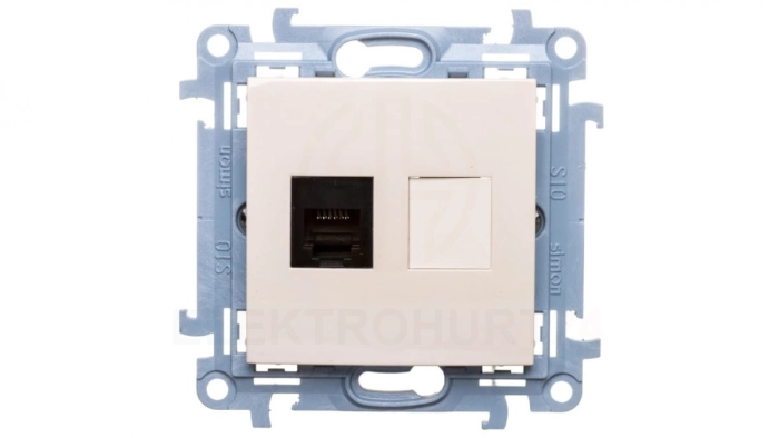 Simon 10 Gniazdo telefoniczne pojedyncze RJ12 kremowy CT1.01/41