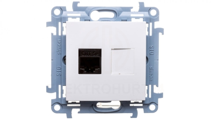 Simon 10 Gniazdo komputerowe pojedyncze RJ45 kat.5e białe C51.01/11