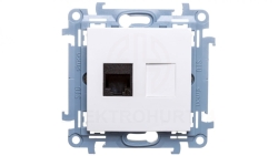 Simon 10 Gniazdo komputerowe pojedyncze RJ45 kat.6 biały C61.01/11