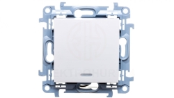 Simon 10 łącznik jednobiegunowy z podświetleniem LED 10AX IP20 biały CW1L.01/11