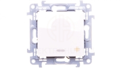 Simon 10 Łącznik krzyżowy z podświetleniem LED 10AX IP20 biały CW7L.01/11