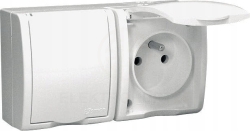 Simon aquarius gniazdo podwójne wtyczkowe natynkowe z uziemieniem IP54