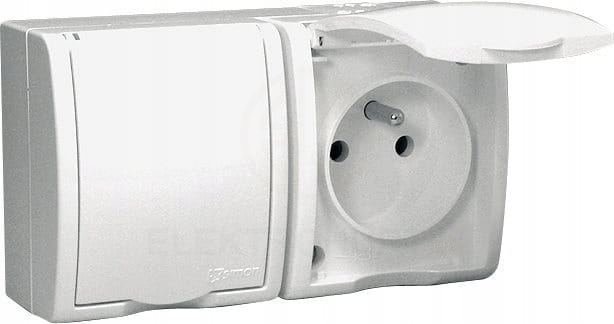 Simon aquarius gniazdo podwójne wtyczkowe natynkowe z uziemieniem IP54 01