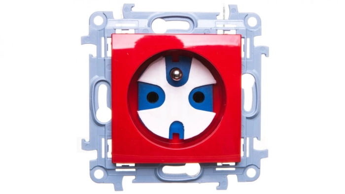 Simon 10 Gniazdo pojedyncze DATA z/u 16A IP20 z kluczem uprawniającym czerwone CGD1.01/22