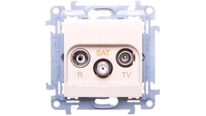 Simon 10 Gniazdo antenowe R-TV-SAT końcowe kremowe IP20 CASK.01/41