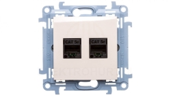 Simon 10 Gniazdo komputerowe podwójne 2xRJ45 kat.5e kremowe C52.01/41