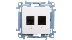 Simon 10 Gniazdo teleinformatyczne RJ45+RJ11 kat.5e białe C5T.01/11
