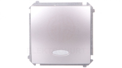 Simon Basic Łącznik jednobiegunowy z podświetleniem 10AX 250V, szybkozłącza, srebrny mat BMW1L.01/43