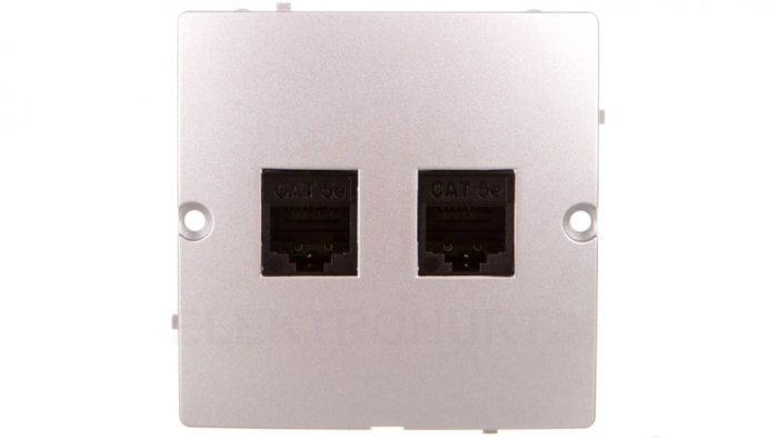 Simon Basic Gniazdo komputerowe podwójne RJ45 kat. 5e srebrny mat BMF52.02/43