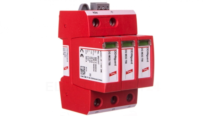 Ogranicznik przepięć C Typ 2 3P 15kA 3kV ( napiecięcie znamionowe warystora Umov = 750V AC, do IT 500) DEHNguard M WE 600 FM 95