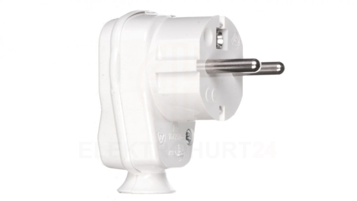 Wtyczka kątowa 10/16A 2P+Z IP20 Uni-Schuko biała 9002214