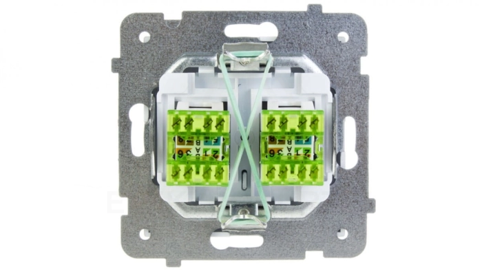 AS Gniazdo komputerowe podwójne RJ45 kat.5e MMC białe GPK-2G/K/m/00