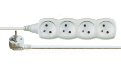 Przedłużacz 4-gniazda z/u 3m /H05VV-F 3G1/ biały P0413