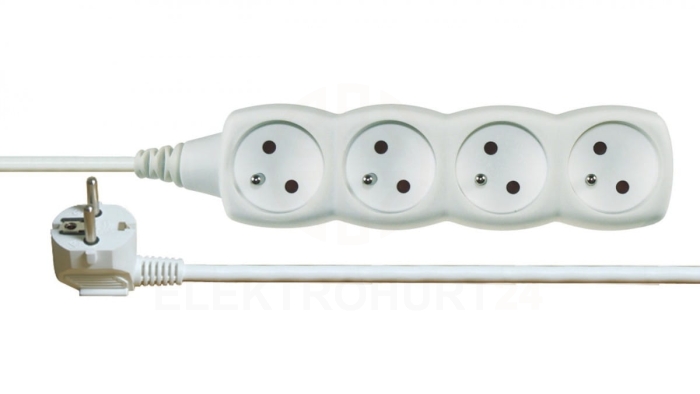 Przedłużacz 4-gniazda z/u 3m /H05VV-F 3G1/ biały P0413