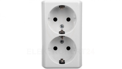 Simon 54 Gniazdo podwójne SCHUKO natynkowe, wersja skandynawska EGSz2nz/11