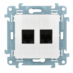 Simon 10 gniazdo komputerowe podwójne RJ45 BIAŁE
