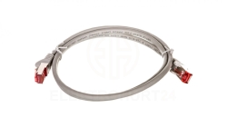 Kabel krosowy patchcord S/FTP (PiMF) kat.6 LSZH szary 1m 50886