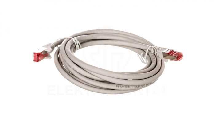 Kabel krosowy patchcord S/FTP (PiMF) kat.6 LSZH szary 3m 50888
