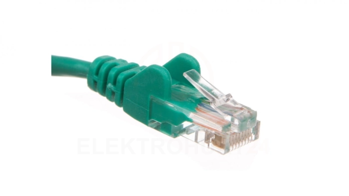 Kabel krosowy patchcord U/UTP kat.5e CCA zielony 2m 68358