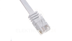 Kabel krosowy płaski patchcord U/UTP kat.5e biały 2m 93359