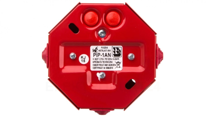 Puszka instalacyjna przeciwpożarowa E90 bezpiecznik 0,375A W2 PIP-1AN/0,375A