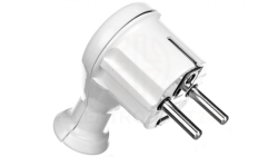 Wtyczka kątowa 16A z/u Uni-Schuko 250V biała WT-50