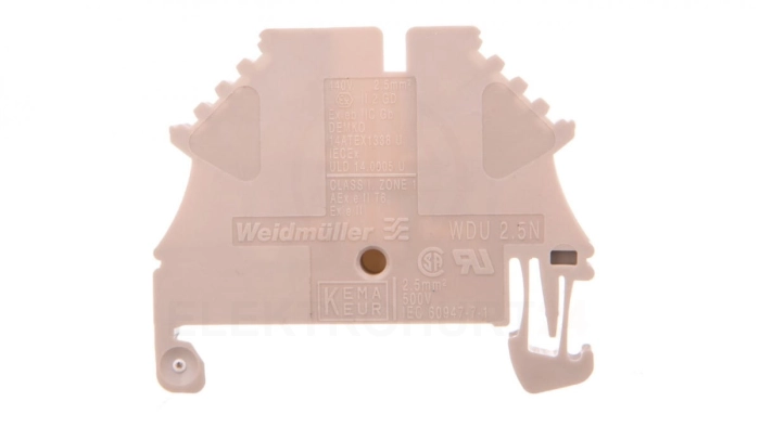 Złączka szynowa przelotowa 2-przewodowa 2,5mm2 beeżowa ATEX WDU 2.5N 1023700000