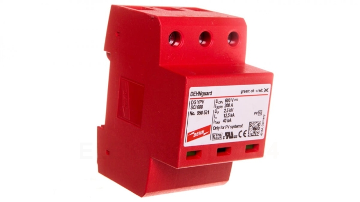 Ogranicznik przepięć C Typ 2 PV 600V DC 3P 12,5kA 2,5kV DEHNguard compact YPV SCI 600 950531