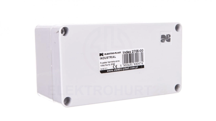 INDUSTRIAL Puszka hermetyczna n/t 135x74x72 IP65 szara 2705-00