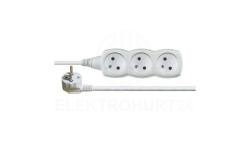 Przedłużacz 3-gniazda z/u 10m /H05VV-F 3G1/ biały P0310