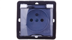 IMPRESJA Gniazdo bryzgoszczelne z/u IP44 klapka przezroczysta białe GPH-1YZ/m/00/d