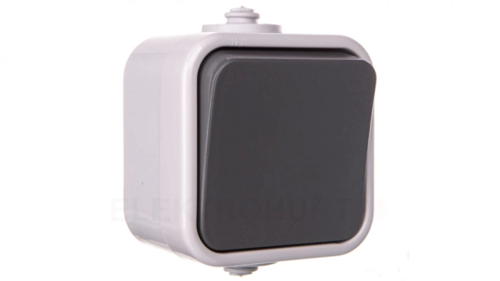 DELFINA Łącznik hermetyczny pojedynczy IP44 szary ŁNH-1D/30