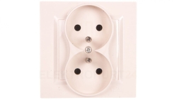 Simon 10 Gniazdo podwójne z/u MONOBLOCK 16A, 250V krem CGZ2/41