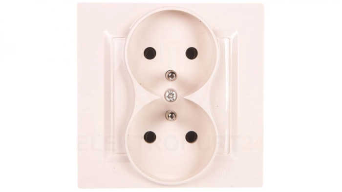Simon 10 Gniazdo podwójne z/u MONOBLOCK 16A, 250V krem CGZ2/41