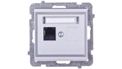 SONATA Gniazdo komputerowe pojedyncze RJ45 kat.5e srebro mat KRONE GPK-1R/K/m/38